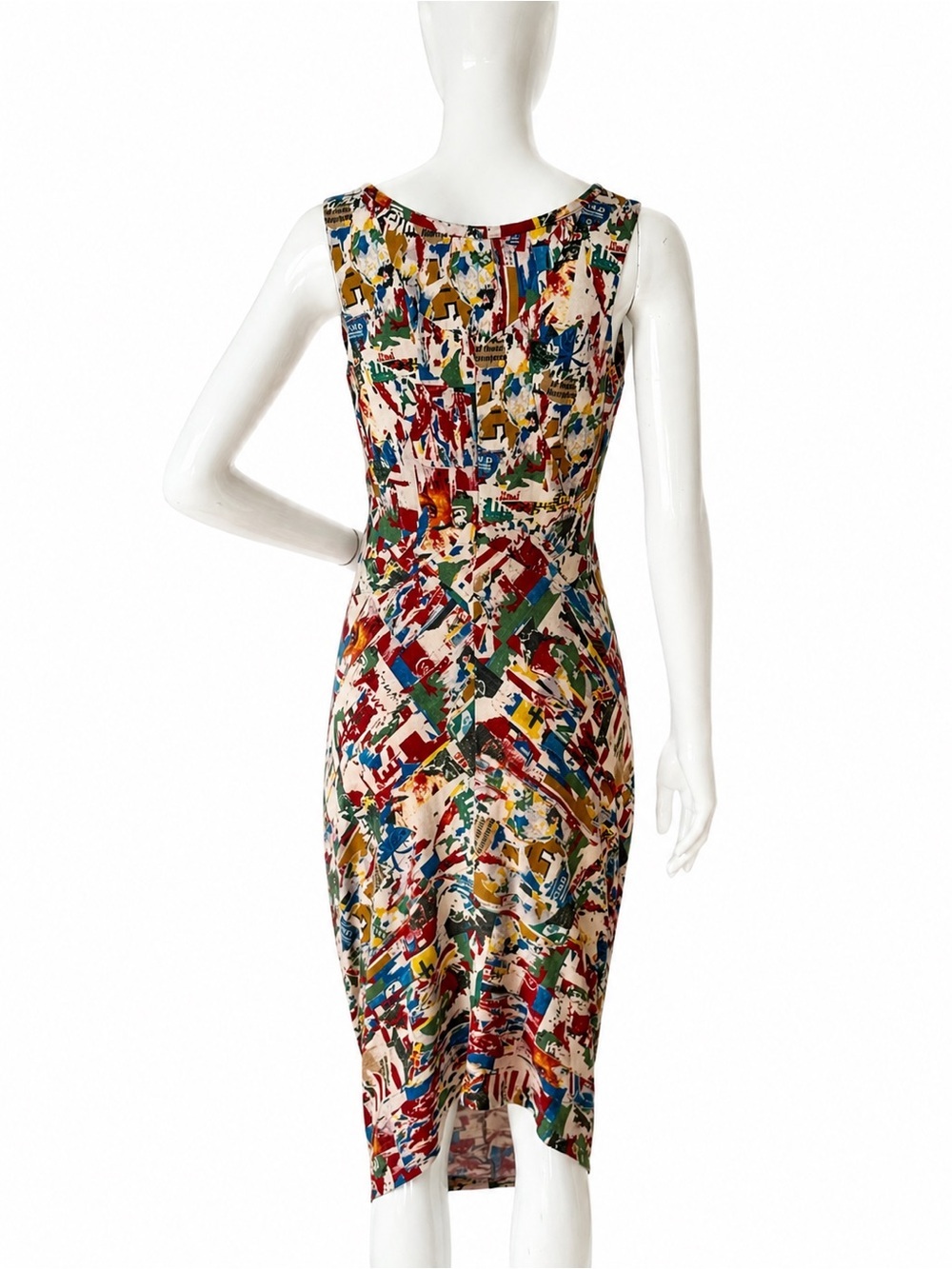 Alexander McQueen Draped Print Dress Rare IT M - Picture 3 of 6